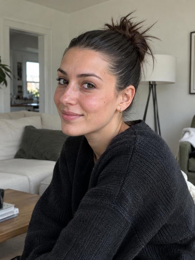 Center Part Clean Girl Bun