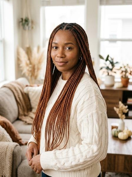 Copper Knotless Braids
