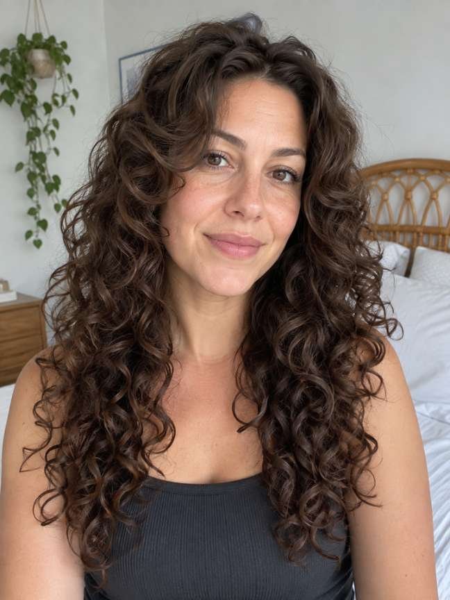 Curly Butterfly Cut With Face-Framing Layers