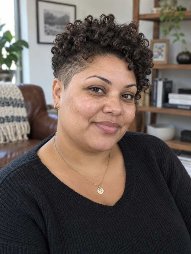 Curly Crop With Neat Tapered Sides