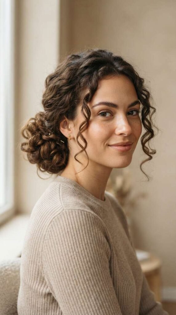 Curly Low Bun for Simple Days