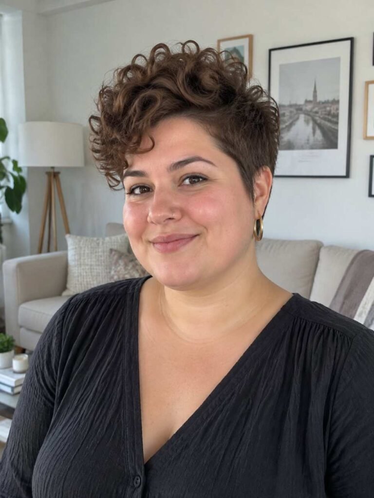 Curly Pixie With Extra Crown Height