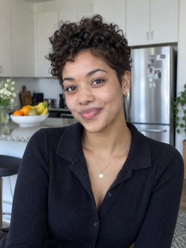 Curly Pixie With a Soft Finish