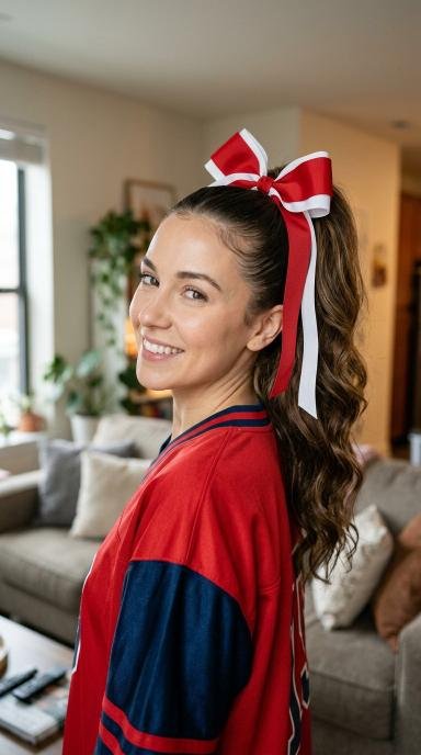 High Ponytail With a Team Bow