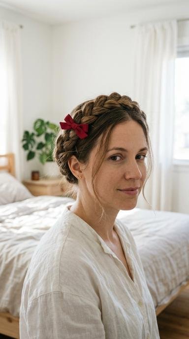 Crown Braid With a Bow