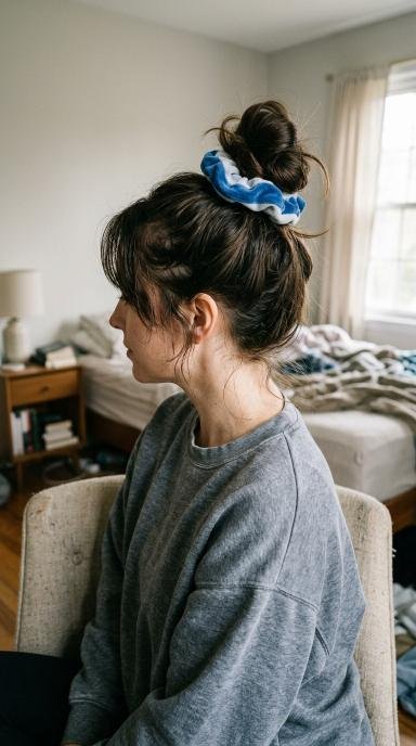 Messy Bun With a Team Scrunchie