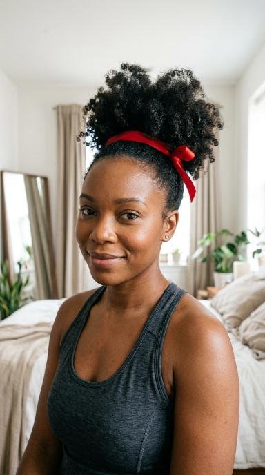 High Puff With a Ribbon