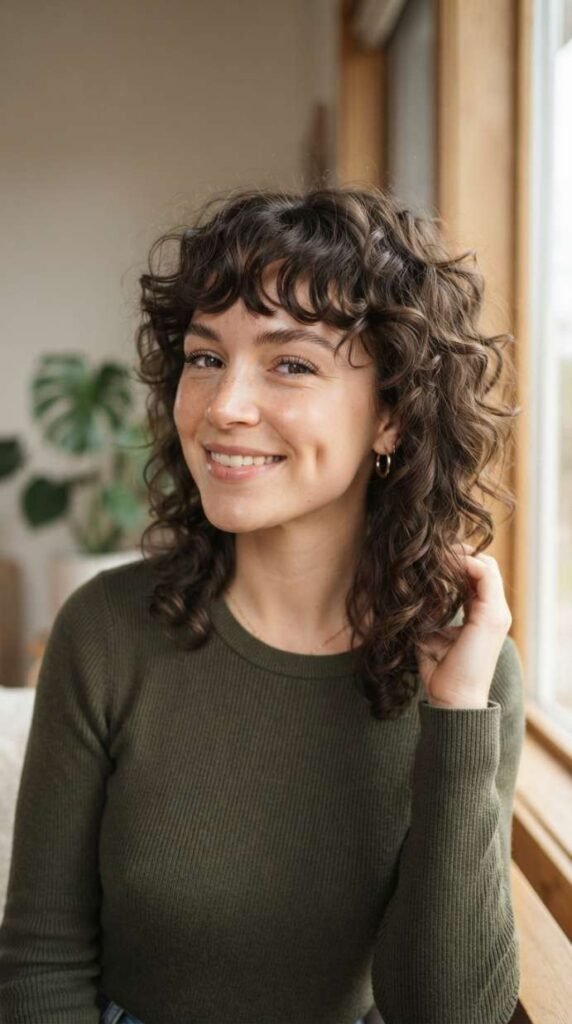 Medium Curly Shag With Natural Movement