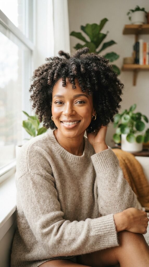 Twist-Out on a Short Natural Cut