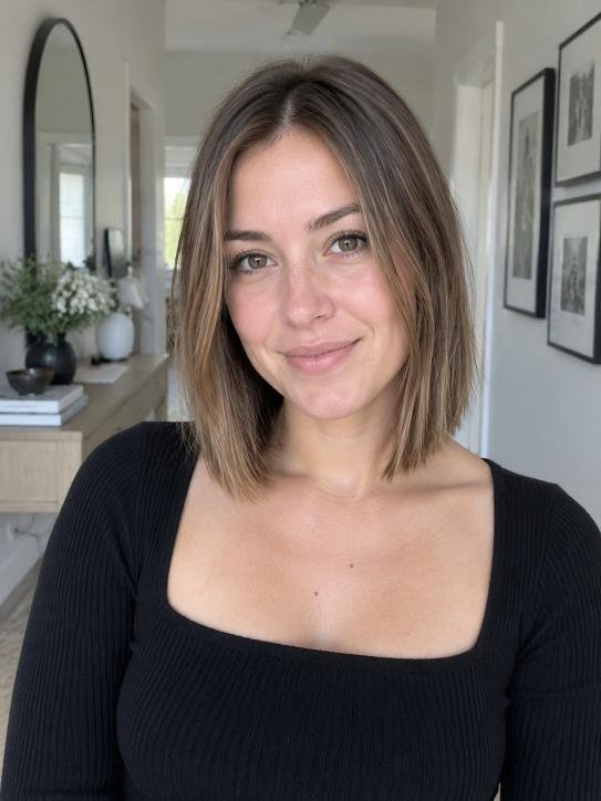 Blunt Lob With Face-Framing
