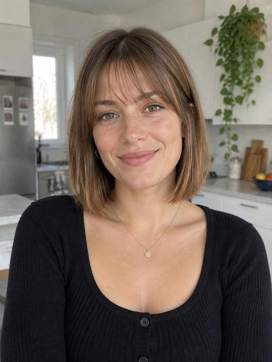 Blunt Lob With Wispy Bangs