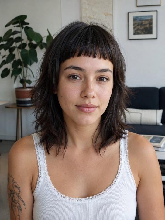 Choppy Layers With Micro Bangs