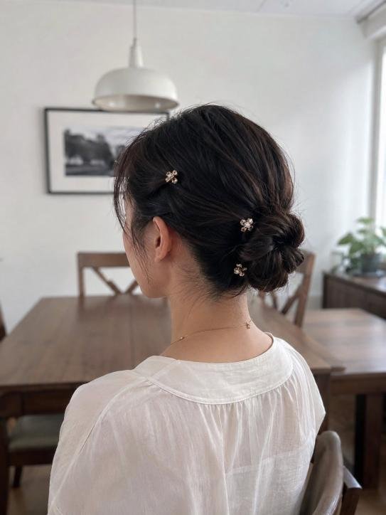 Clips Decorating a Bun