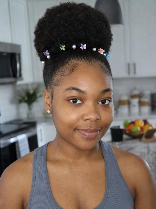 Clips Decorating a High Puff