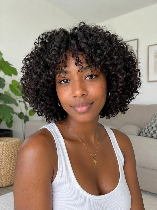 Curly Choppy Bob