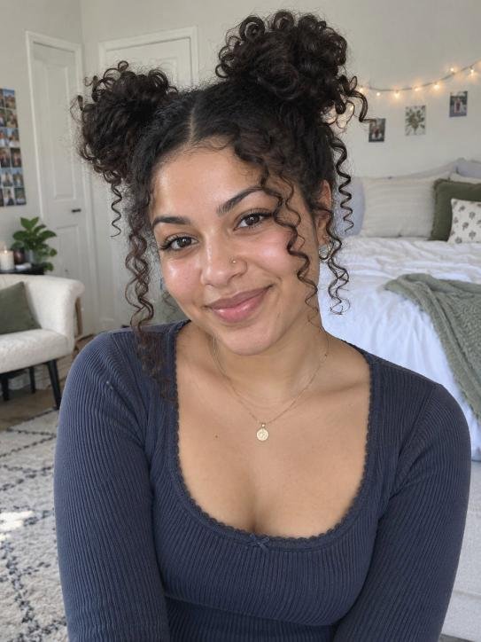 Curly Space Buns
