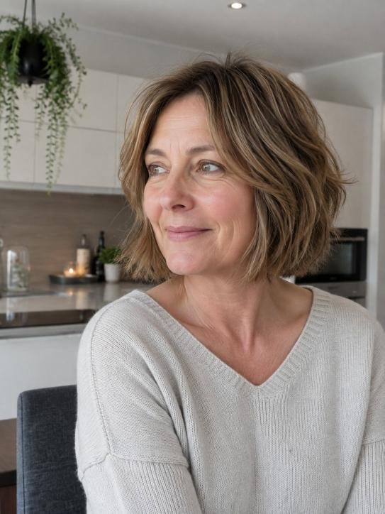 Fine-Hair Choppy Bob