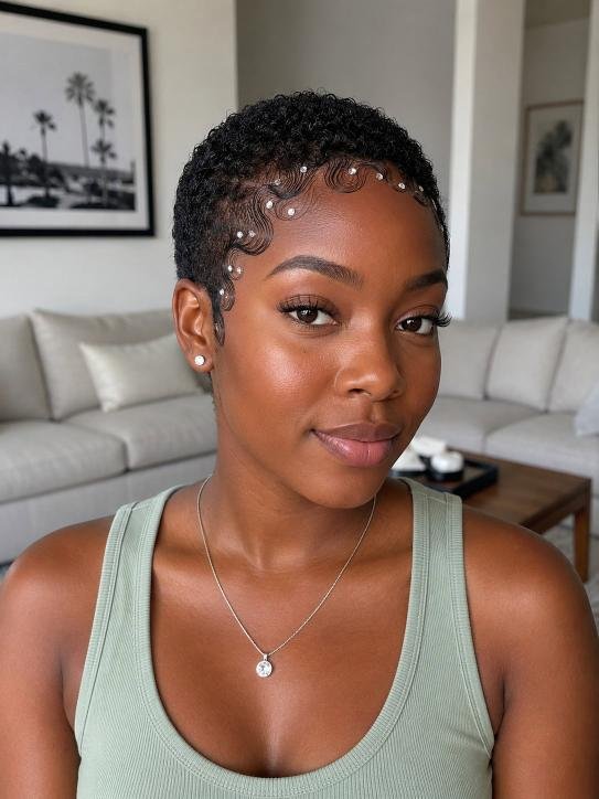 Rhinestoned Baby Hairs