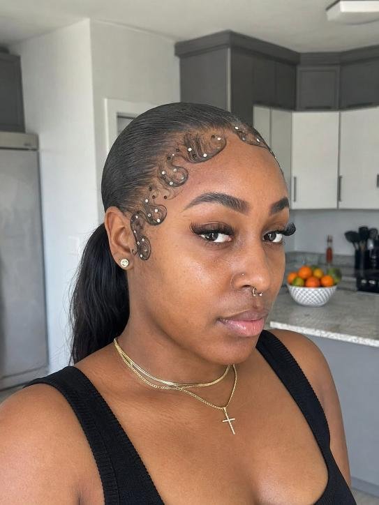 Rhinestoned Baby Hairs