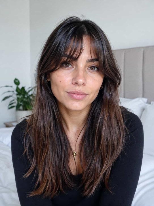 Short Eyebrow-Grazing Curtain Bangs