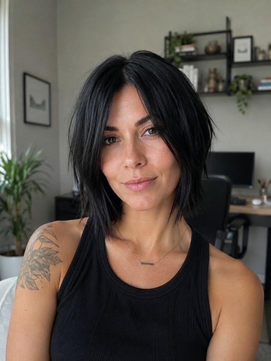 Sleek Straight Choppy Bob