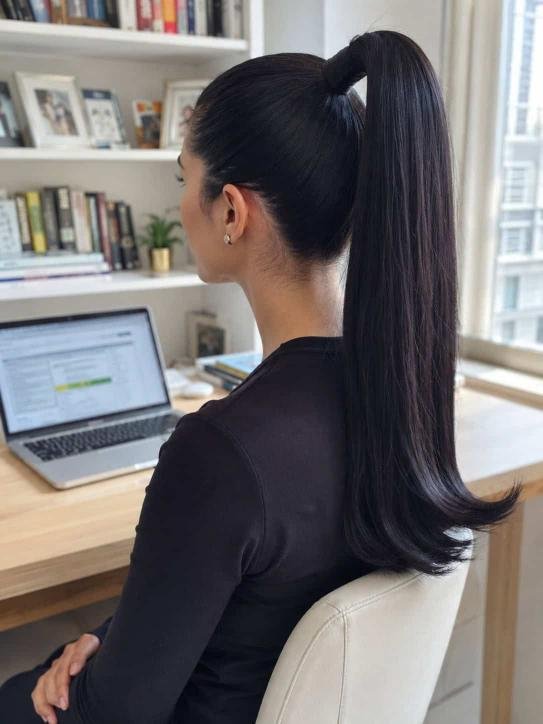 Super-High Sleek Ponytail